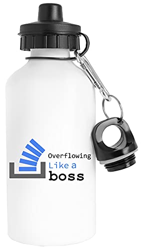Overflowing Like A Boss Botella de Agua Acero Inoxidable Viajero Blanco Water Bottle Stainless Steel Traveller White