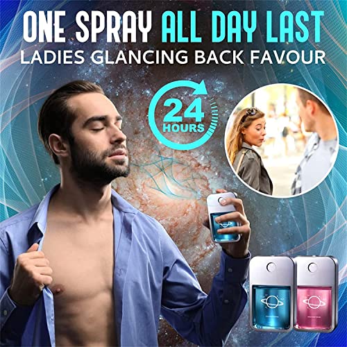 OWEISAUG Xeduce First Sight Chemistry Infinite Galaxy Cologne Spray, Chemistry Infinity Galaxy Cologne Pour Homme, Long Lasting Perfume Spray, Flirty Aroma Lusting Perfume (Blue+Pink)