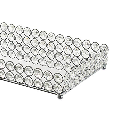 P Prettyia Bandeja de Tocador Cristal Espejada Soporte de Exhibición de Cosméticos Organizador para Joyas, Perfumes - 35x20x5cm