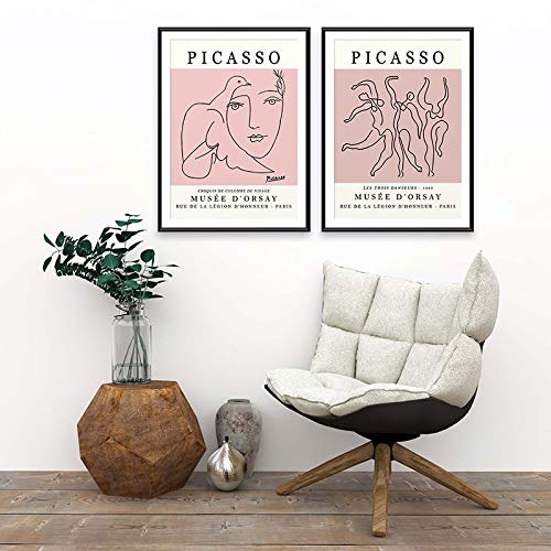 Pablo Picasso y la paloma de la paz, pintura de pingüino, Mural, carteles e impresiones, lienzo sin marco para el hogar, pintura A4 70x100cm