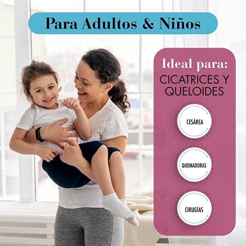 Pack Cicatrices - Parche Reductor de Cicatrices con Ácido Hialurónico + Rosa Mosqueta 100% Natural - Ideal cicatrices y queloides: cesárea, cirugías estéticas, quemaduras
