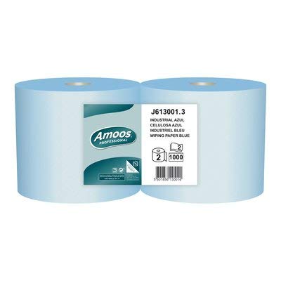 Pack de 2 rollos de Celulosa industrial Azul de 2 capas. Papel extraresistente de 2 capas para entornos de trabajo exigentes.