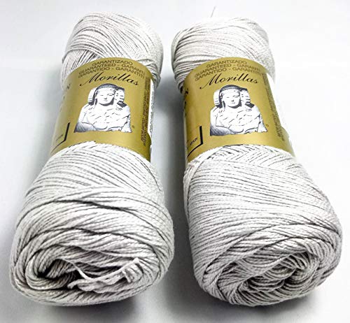▷ Pack de 2 Zepelines Ne 12/2 color gris 38 de algodón perlé 100% egipcio mercerizado para tejer labores de ganchillo o punto con un acabado elegante.