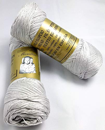 ▷ Pack de 2 Zepelines Ne 12/2 color gris 38 de algodón perlé 100% egipcio mercerizado para tejer labores de ganchillo o punto con un acabado elegante.