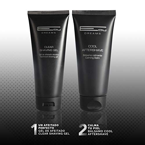 PACK Gel De Afeitado Técnico CLEAR SHAVING GEL, 100ml + Bálsamo Calmante COOL AFTERSHAVE, 100ml. Línea EDU DREAMS. Verdimill