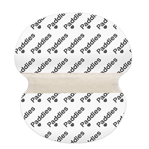PADDIES Parches protectores contra el sudor · Parches Anti-sudor · Parches para axilas · Máximo confort · Protección 12 h · Protege tus prendas · Talla M 28 Paddies
