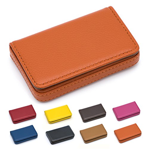 Padike - Tarjetero, ideal para tarjetas de visita, negocios, tarjeta de crédito, tarjeta de identidad, piel sintética de lujo, estuche, portatarjetas, para hombre y mujer