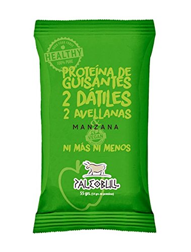 Paleobull Barrita Energética con Manzana Vegana - 9 barritas de 1 x 55 gr - Total: 495 gr