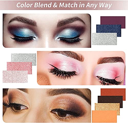 Paleta de maquillaje, 50 colores, pigmentos prensados con brillo mate, sombra de ojos suave, paleta de maquillaje metálica para desnudos de larga duración a prueba de agua
