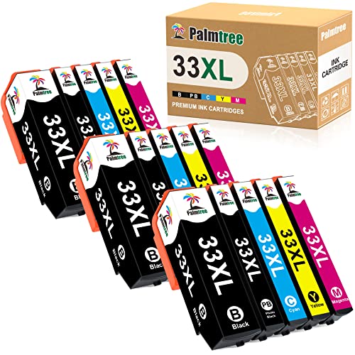 Palmtree Compatible para Epson 33XL 33 XL Cartucho de Tinta de Repuesto para Epson Expression Premium XP-530 XP-540 XP-7100 XP-635 XP-640 XP-830 XP-900 XP-630 XP-645 (Paquete de 15)