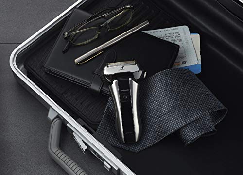 Panasonic ES-CV51-S803 Afeitadora Premium Compacta Eléctrica para Hombre/ Máquina de Afeitar de Láminas para Barba Recargable e Inalámbrica Fabricada en Japón (Motor Lineal, Wet&Dry, 5 Cuchillas)