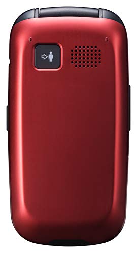 Panasonic KX-TU456EXRE Teléfono Móvil para Mayores (pantalla color TFT 2.4", botón SOS, compatibilidad audífonos, resistente a golpes, Bluetooth, cámara) color rojo