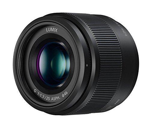 Panasonic LUMIX H-H025 - Objetivo Focal fija para cámaras de montura M4/3 (Focal 25 mm, F1.7, tamaño filtro 46 mm, lentes asféricas), negro