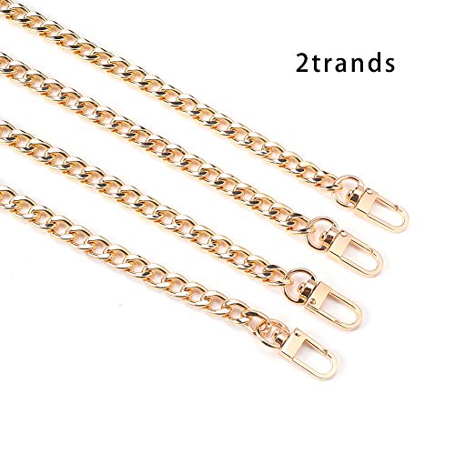 PandaHall 2 Piezas 100cm Platino y Dorado Bolsos con Correa Cadena Metal Cadena Plana para Reemplazo Bolsos Bandolera Mujer Bolso Monedero Hombro