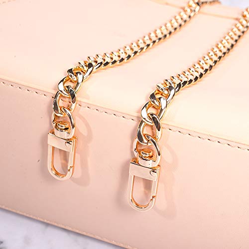 PandaHall 2 Piezas 100cm Platino y Dorado Bolsos con Correa Cadena Metal Cadena Plana para Reemplazo Bolsos Bandolera Mujer Bolso Monedero Hombro
