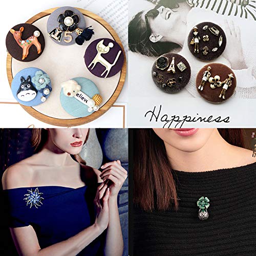 PandaHall Elite - Juego de 50 broches de Hierro para Base de Disco, Bisel en Blanco con cabujón de 25 mm de diámetro para Insignia, corsaje, Etiquetas de Nombre y joyería para Hacer Manualidades