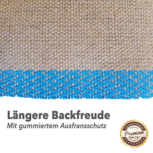Paño de lino prémium para panadería, extragrande con 120 x 70 cm, de lino natural 100 % sin tratar, para hornear la masa, fabricado en Europa