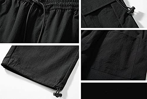 Pantalones Cargo Hombre Pantalones Negros para Correr Hombres Hip Hop Streetwear Jogger Sweatpant Pantalones Masculinos Harem Pantalones para Hombres Oversized-Black_4XL