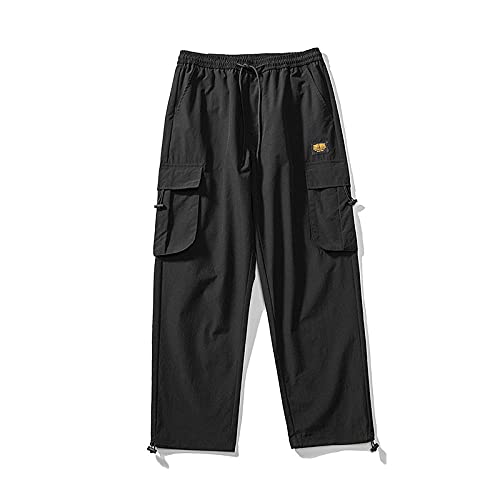 Pantalones Cargo Hombre Pantalones Negros para Correr Hombres Hip Hop Streetwear Jogger Sweatpant Pantalones Masculinos Harem Pantalones para Hombres Oversized-Black_4XL