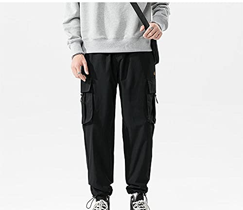 Pantalones Cargo Hombre Pantalones Negros para Correr Hombres Hip Hop Streetwear Jogger Sweatpant Pantalones Masculinos Harem Pantalones para Hombres Oversized-Black_4XL