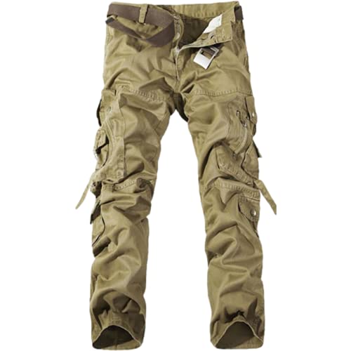 Pantalones cargo para hombre Ebay Loose Large Size (sin cinturón) Pantalones casuales lavados con múltiples bolsillos Pantalones estampados de camuflaje con personalidad de tendencia al aire libre 38