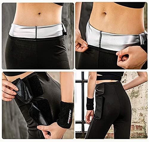 Pantalones para Adelgazar Neopreno Mujer Deportivos Pantalones Sauna Pantalón de Sudoración Adelgazar Pantalón Quema Grasa Mallas Termicos de Neopreno (L)