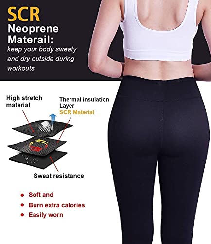 Pantalones para Adelgazar Neopreno Mujer Deportivos Pantalones Sauna Pantalón de Sudoración Adelgazar Pantalón Quema Grasa Mallas Termicos de Neopreno (L)