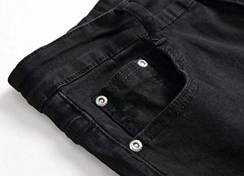 Pantalones Vaqueros De Los Hombres De Agujeros con Cremallera Mezclilla Estirados Cher Joven Rectos Ocasionales De Ocio Slim Fit Pantalones De Mezclilla Flacos Pantalones De Algodón