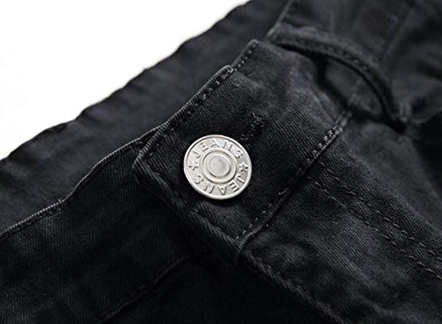 Pantalones Vaqueros De Los Hombres De Agujeros con Cremallera Mezclilla Estirados Cher Joven Rectos Ocasionales De Ocio Slim Fit Pantalones De Mezclilla Flacos Pantalones De Algodón