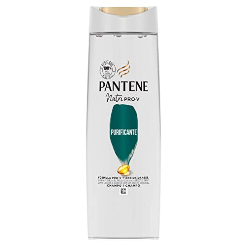 Pantene Champú Purificante Nutri Pro-V, fórmula Pro-V con antioxidantes, limpia y deja el cabello con un aspecto saludable, champu antigrasa, 6 x 250 ML