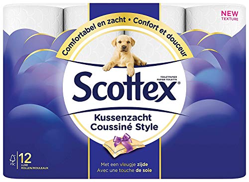 Papel higiénico Scottex de 3 capas, elegante y acolchado, 84 rollos, paquete XL