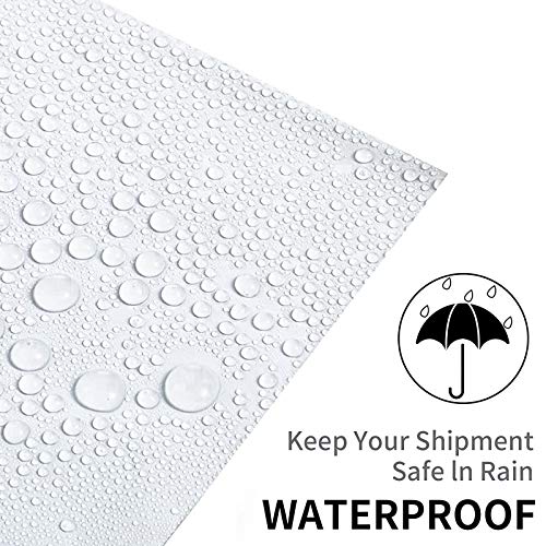 Paquete de 100 bolsas de envío blancas Sobres de plástico autoadhesivos para tarjetas postales Bolsas de correo a prueba de agua y de roturas, 35x45+5cm