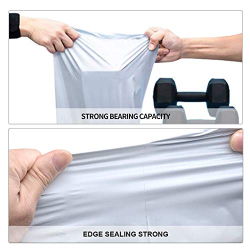 Paquete de 100 bolsas de envío blancas Sobres de plástico autoadhesivos para tarjetas postales Bolsas de correo a prueba de agua y de roturas, 35x45+5cm
