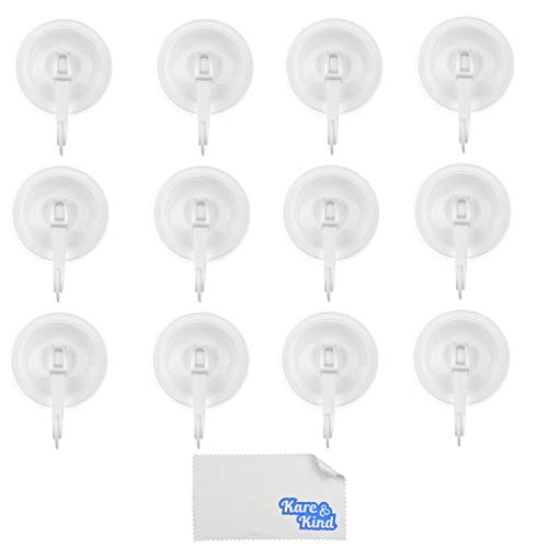 Paquete de 12 Ganchos de Ventosa - Sistema de Seguridad - Poder de vacío Extra Fuerte - Ideales para la Cocina o el baño - Toallas, Batas de baño, Abrigos, sartenes, Herramientas, etc.