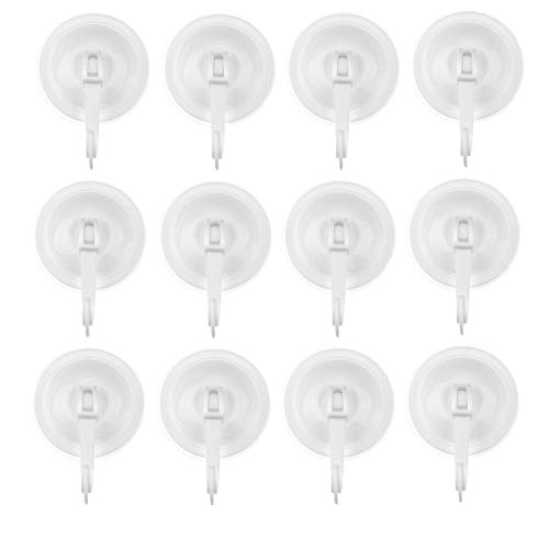 Paquete de 12 Ganchos de Ventosa - Sistema de Seguridad - Poder de vacío Extra Fuerte - Ideales para la Cocina o el baño - Toallas, Batas de baño, Abrigos, sartenes, Herramientas, etc.