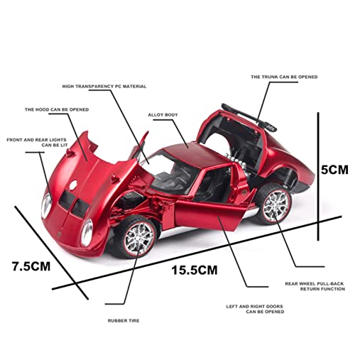 Para Lamborghini Miura. Modelo De Coche Clásico De Aleación 1:32, Vehículos De Juguete De Metal Fundido A Presión, Colección De Modelos De Coches, Luz De Sonido, Alta Simulación ( Color : Rojo )