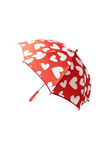 Paraguas infantil Agatha Ruiz de la Prada para niños y niñas - Paraguas de corazón para niños - Paraguas de viaje, compacto, ligero- Sombrilla para lluvia - Rojo