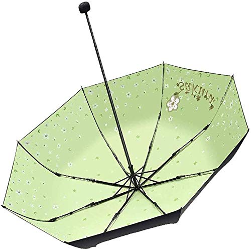 Paraguas plegable Fácil de transportar paraguas plegable paraguas del sol, femenino protector solar UV Paradise diosa Vinilo Pequeño paraguas fresco Doble de doble uso (Color: E) Paraguas portátil (Co