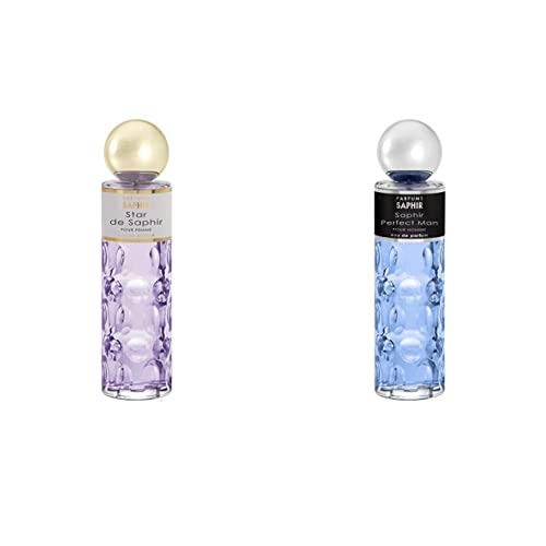 PARFUMS SAPHIR Star, Eau de Parfum con vaporizador para Mujer, 200 ml + Perfect Man Eau de Parfum con vaporizador para Hombre 200 ml