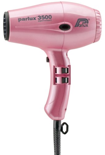 Parlux 3500 Super Compact Secador de pelo de cerámica con iones, 2000 W, Rosa metálico