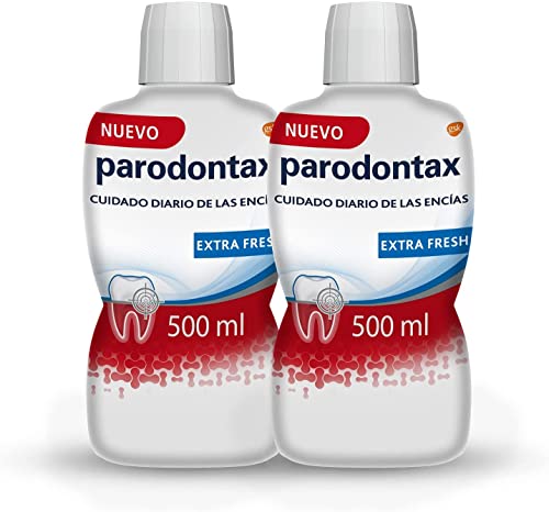 Parodontax, Enjuague Bucal para el Sangrado de Encías, Uso Diario, Favorece la Higiene Bucal, Encías Sanas y Aliento Fresco, sin Alcohol, 2x500 ml