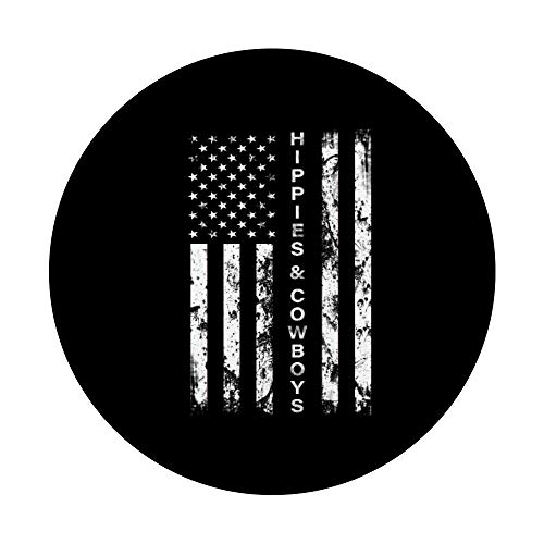 Pasas infierno con los hippies y vaqueros - bandera americana PopSockets PopGrip Intercambiable