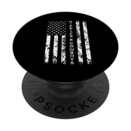 Pasas infierno con los hippies y vaqueros - bandera americana PopSockets PopGrip Intercambiable