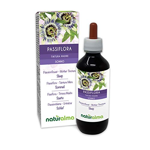 Pasiflora (Passiflora incarnata) hierba con flores Tintura Madre sin alcohol Naturalma | Extracto líquido gotas 200 ml | Complemento alimenticio | Vegano