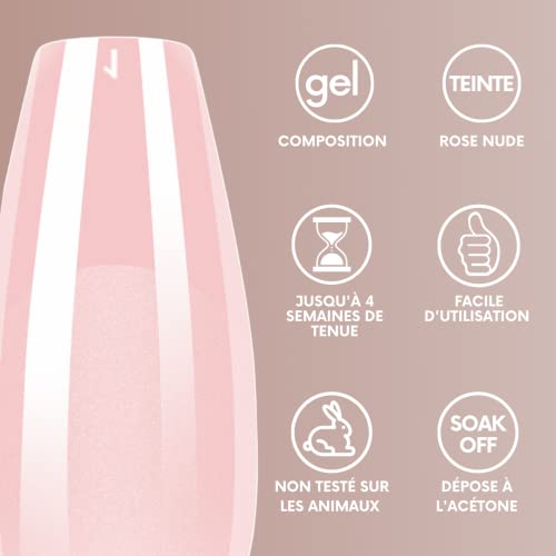 Passio'Nails Colocación americana Caja 600 cápsulas de gel rosa nude mediana tamaño para protesta onguar, principiante, uñas en casa, salones de manicura y mujeres