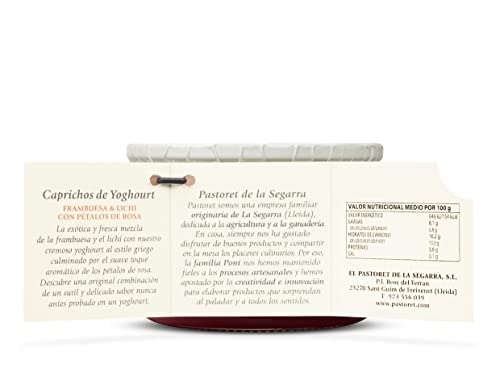 Pastoret Caprichos de Yogur Frambuesa y Lichi con Pétalos de Rosa , 150 g