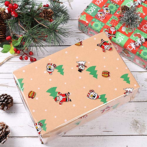 PATKAW 1 unidad de Navidad Cellophane rollo de lámina de 2,5 ml de grosor transparente con Papá Noel Modelo Violonchelo papel de embalaje para cestas de flores Arti y Mestieri