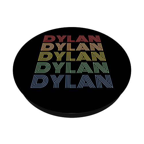 Patrón de marca de palabras Dylan para mujer, nombre personalizado retro PopSockets PopGrip Intercambiable