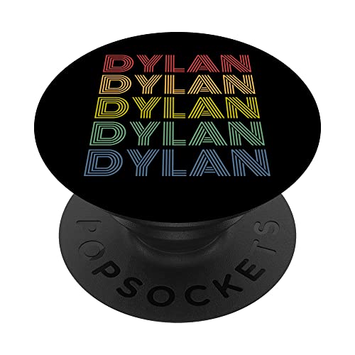 Patrón de marca de palabras Dylan para mujer, nombre personalizado retro PopSockets PopGrip Intercambiable
