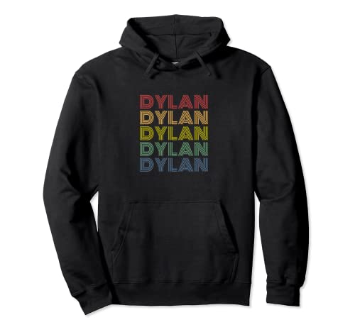 Patrón de marca de palabras Dylan para mujer, nombre personalizado retro Sudadera con Capucha